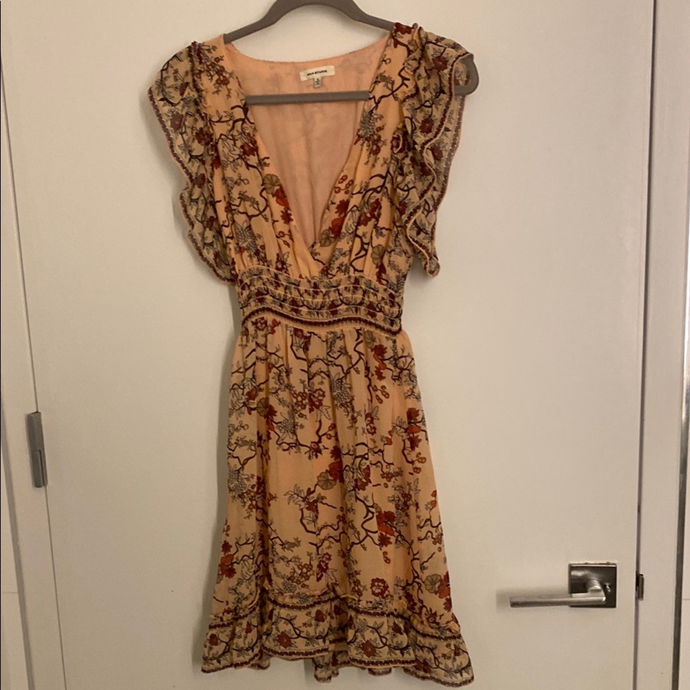 Blush Ruffled Midi Dress for Cocktail